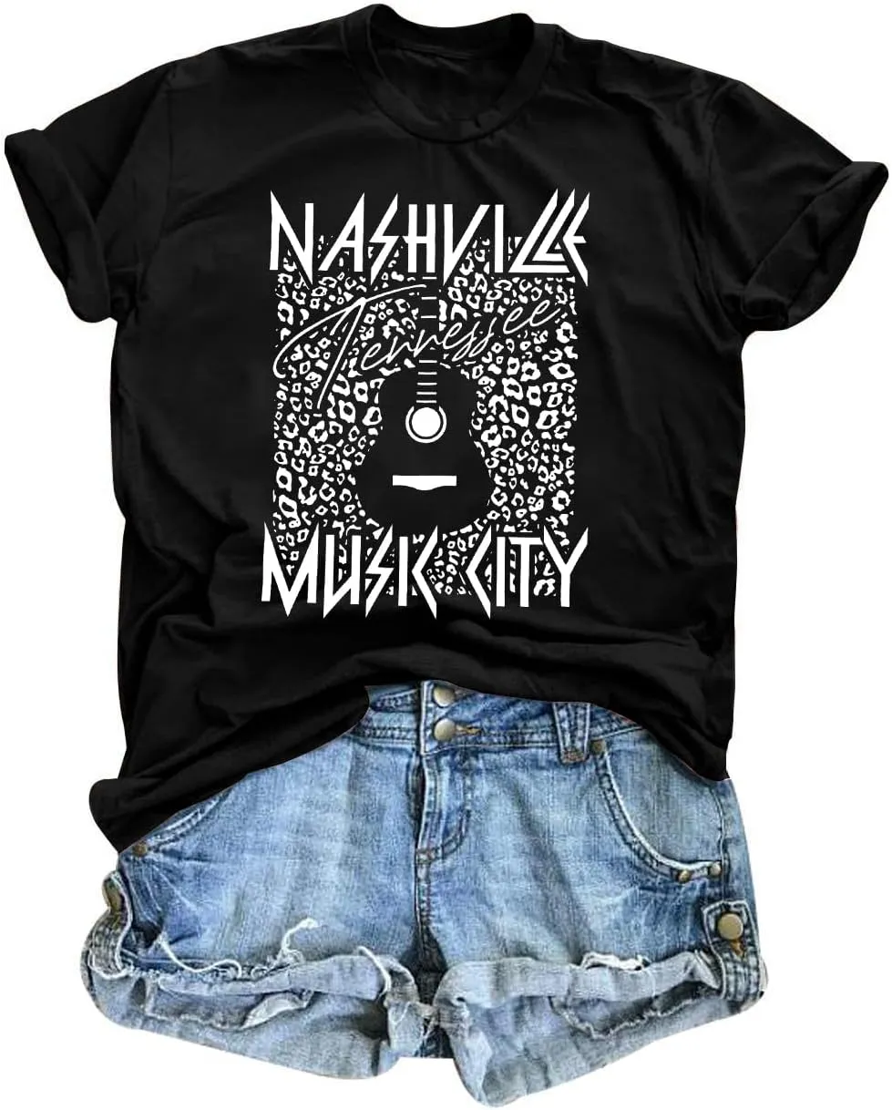 Womens Country Music T-Shirt Classic Country Concert Shirt Vintage Graphic Tees for Music Lovers Western Cowgirl Tops