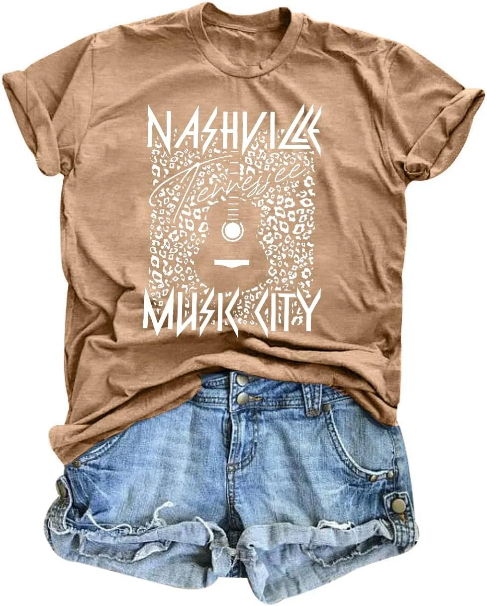 Womens Country Music T-Shirt Classic Country Concert Shirt Vintage Graphic Tees for Music Lovers Western Cowgirl Tops