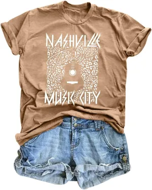 Womens Country Music T-Shirt Classic Country Concert Shirt Vintage Graphic Tees for Music Lovers Western Cowgirl Tops