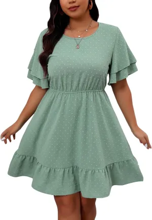 Womens Dresses Short Sleeve Dresses for Women Boat Neck Maxi Long Midi Flowy Fall Summer Dresses 2025