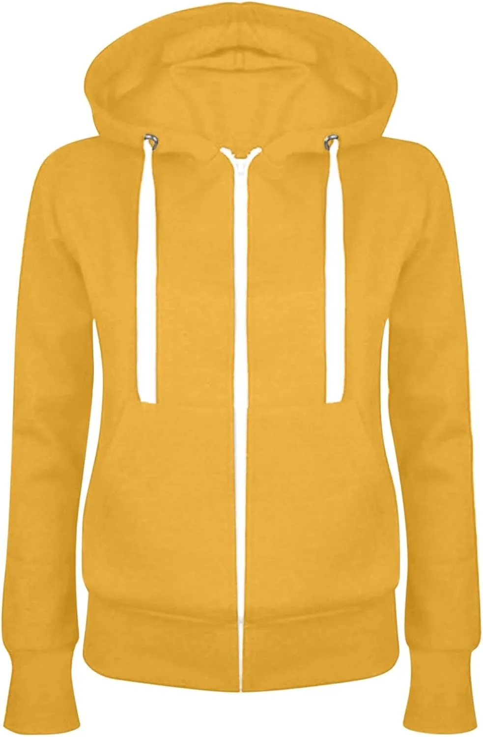 Womens Full Zip Hoodies Pullover Casual Long Sleeve Sweatshirt Classic Sweater Tops Trendy Fall Winter Clothing 2024