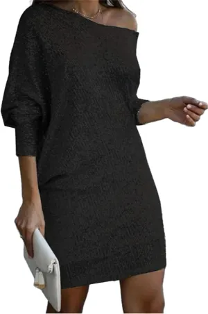 Women's Glitter Sequin Dress Loose Sparkly Sequin Party Club Dresses V Neck Short Sleeve Swing Midi Dress