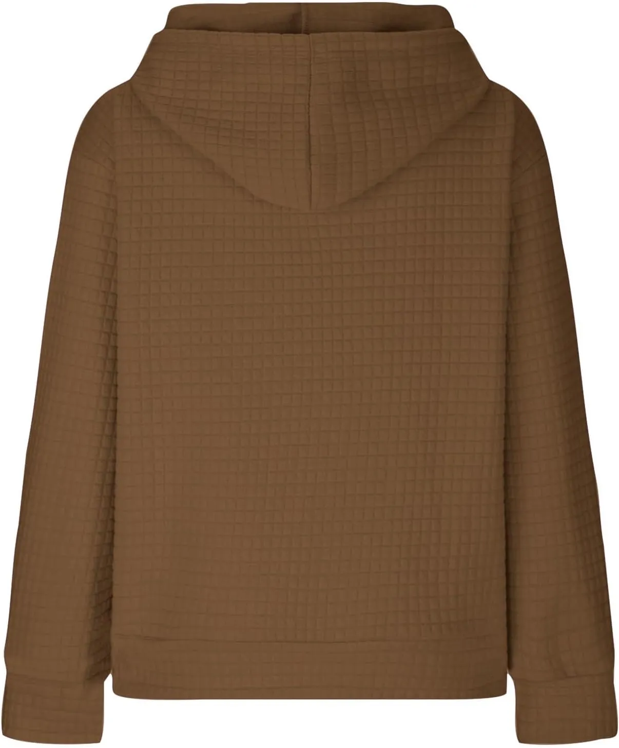 Womens Hoodies Fashion Solid Color Tops Long Sleeve Casual Loose Fitted Sweatshirt Pocket Drawstring Pullover