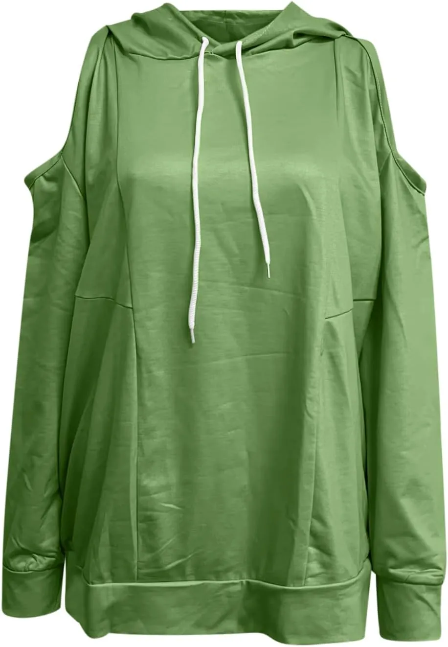 Womens Hoodies Oversized Sweatshirts Casual Hooded Pullover Off Shoulder Drawstring Long Sleeve Fall Fashion Clothes