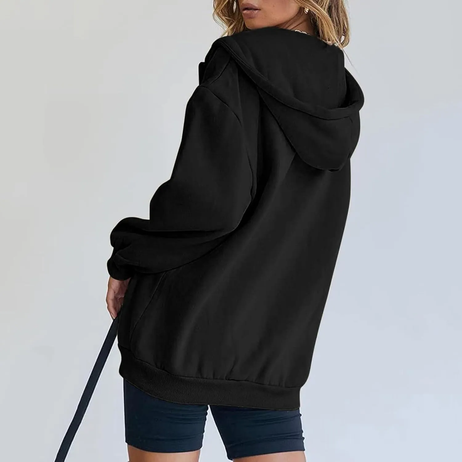 Women's Oversized Full Zip Hoodies Lightweight Casual Y2K Fashion Sweatshirts 2023 Fall Trendy Jackets Streetwear