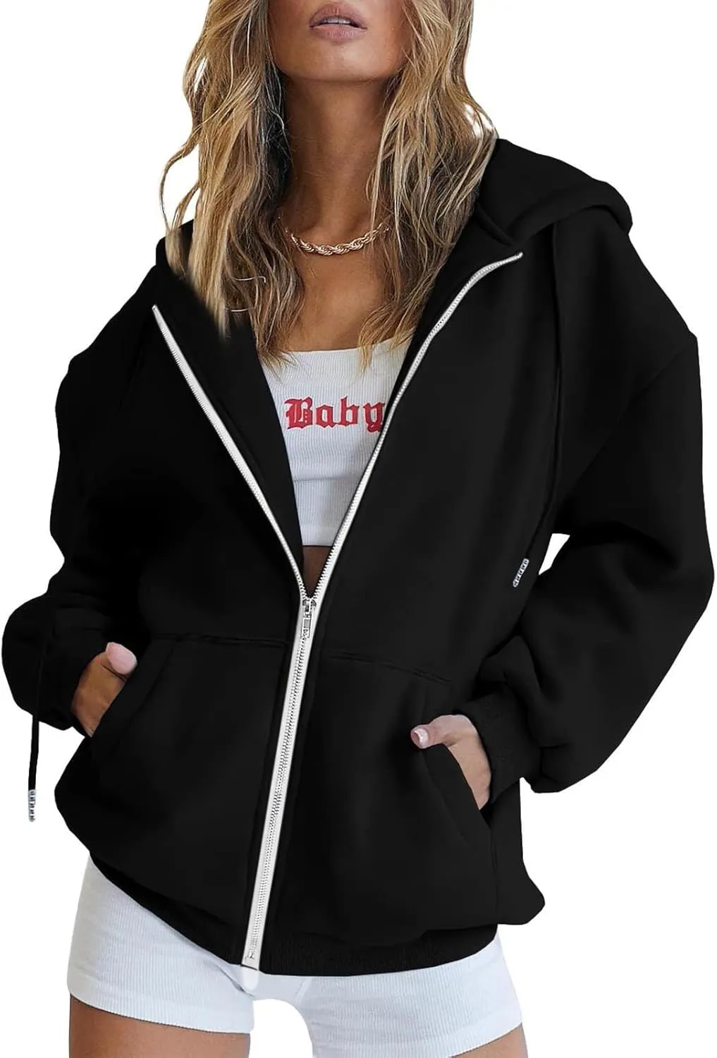 Women's Oversized Full Zip Hoodies Lightweight Casual Y2K Fashion Sweatshirts 2023 Fall Trendy Jackets Streetwear