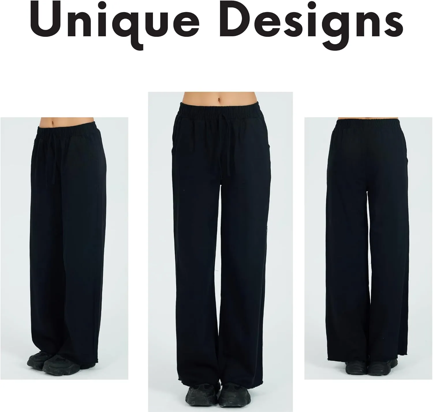 Womens Pants | High-Waisted Wide-Leg Elastic Waist Long Trousers Skirts | Casual Women's Relaxed Outfits