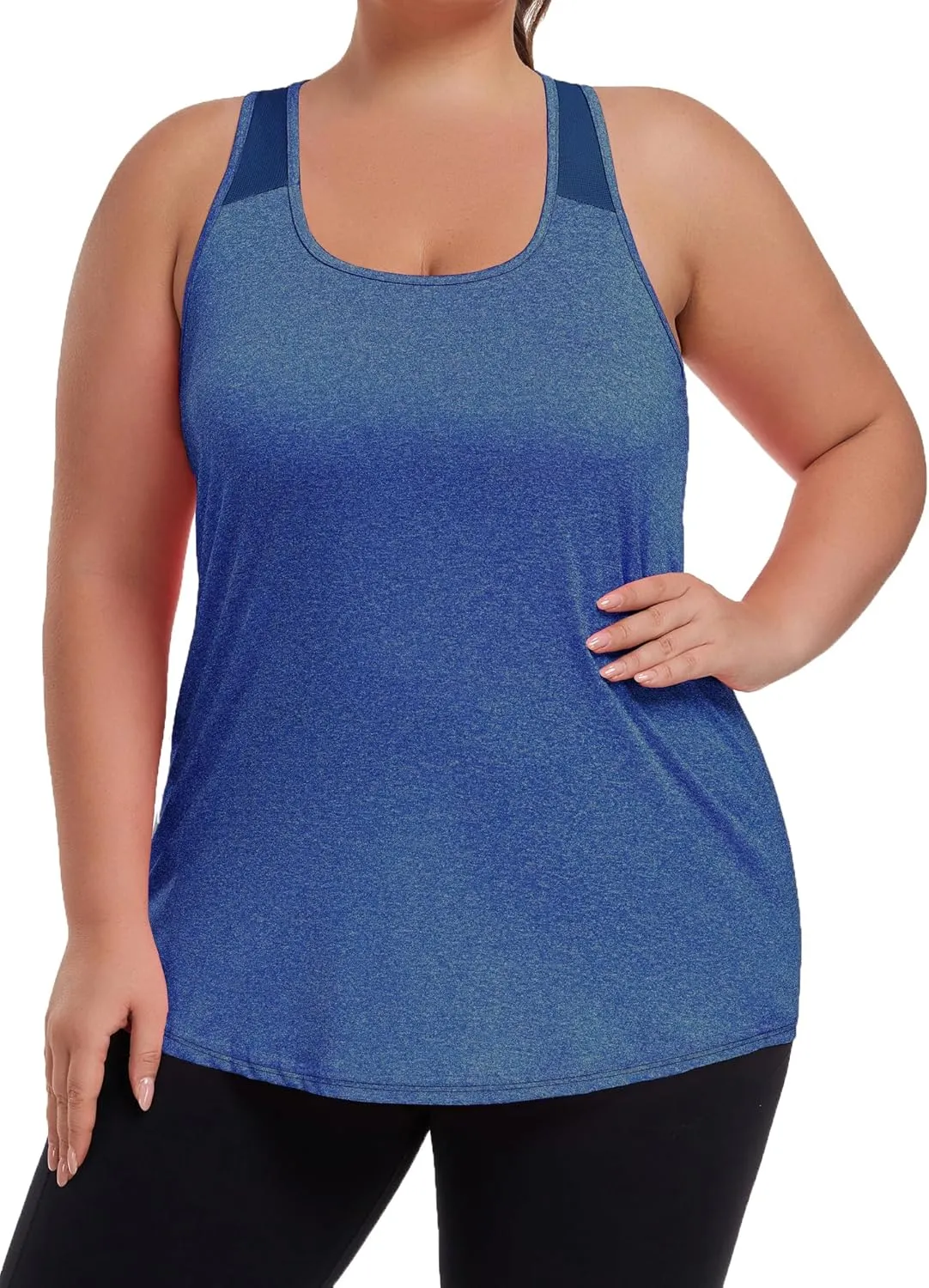 Women's Plus Size Athletic Tank Tops Racerback Workout Flowy Tops Yoga Running Sleevelss Summer Shirts Loose