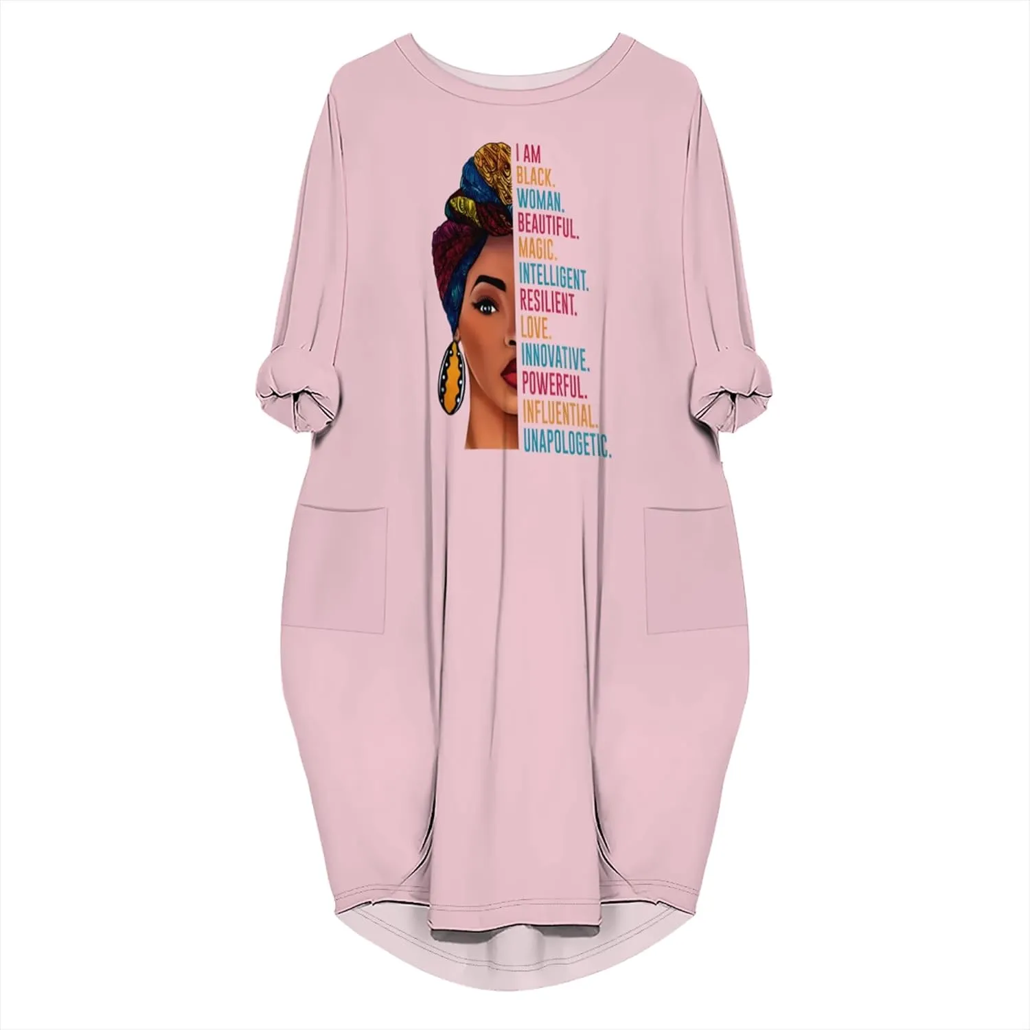 Women's Plus Size Dresses African Print Midi Dresses Long Loose Sundresses