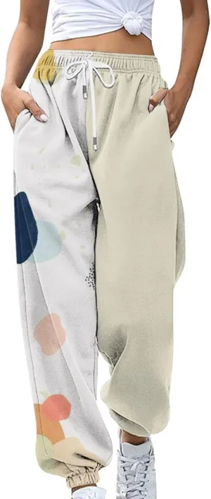 Women's Sequin Classic Pant Fashion Women's Loose Sequins Pumpkin Floral Casual Pants Side Casual Party Disco