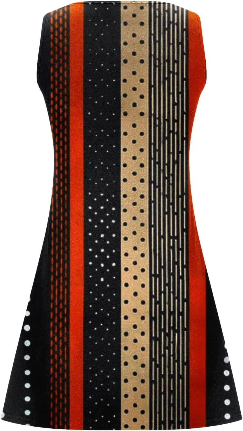 Womens Summer Tank Dress 2025 Casual Button Down V Neck Sleeveless Beach Boho Dresses A-Line Flowy Sundress