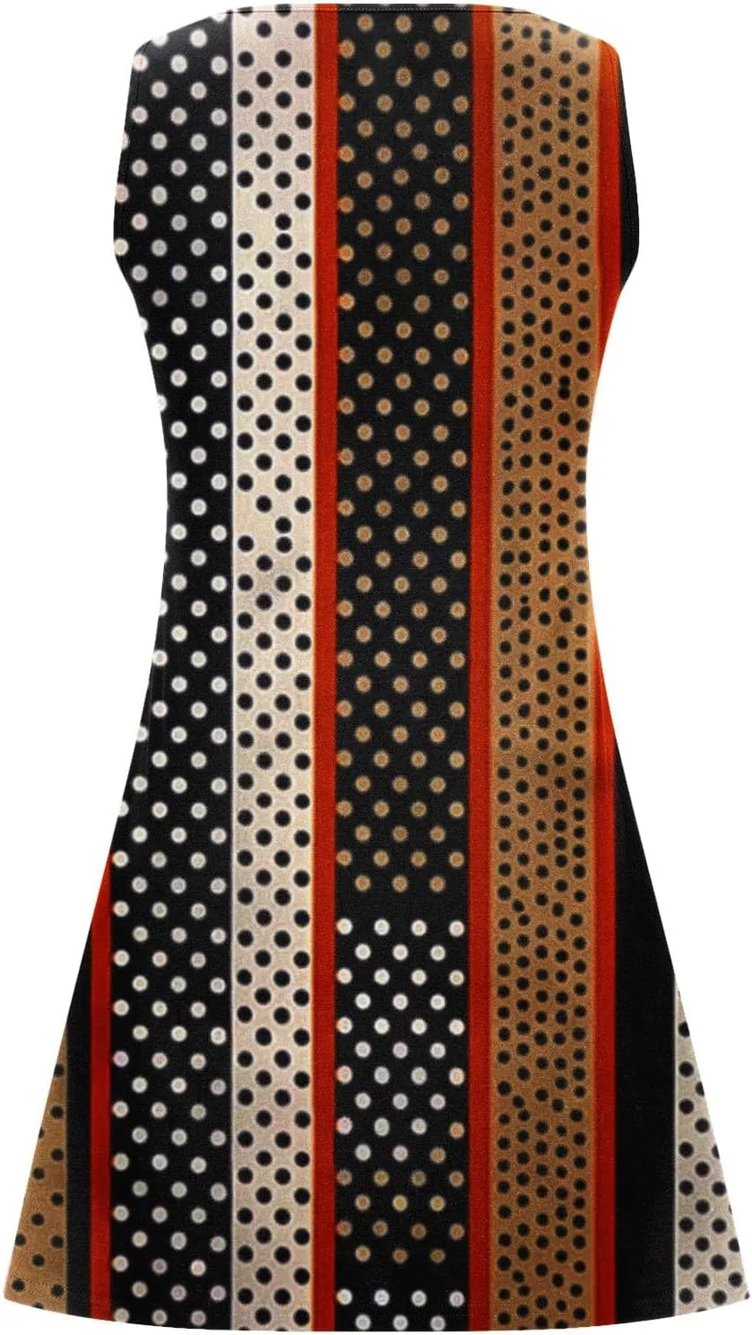 Womens Summer Tank Dress 2025 Casual Button Down V Neck Sleeveless Beach Boho Dresses A-Line Flowy Sundress