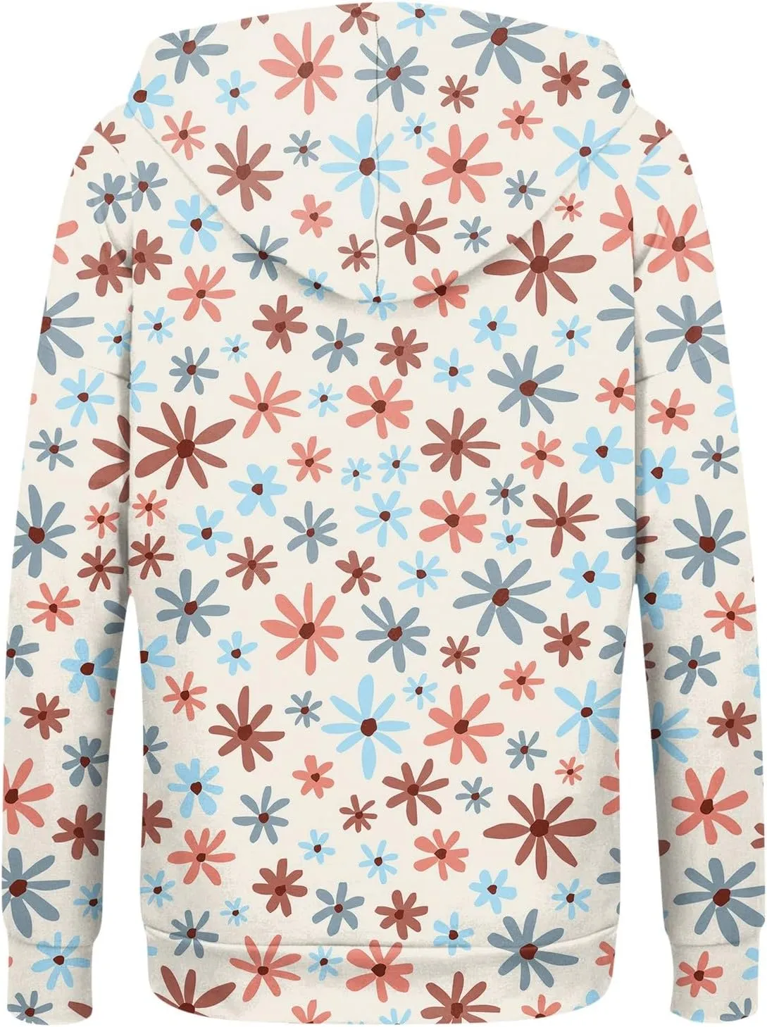 Women's Trendy Floral Printing Jacket Zip Up Hoodies Lightweight Long Sleeve Coat Fall Fashion Outfits with Pockets