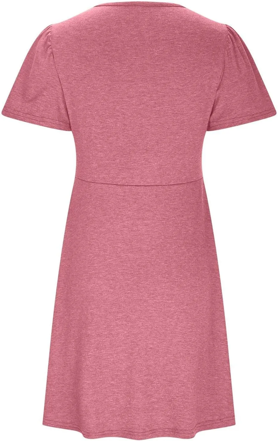 Womens Twist Front V Neck Summer Dress Sexy Elegant Puff Sleeve Casual Pleated Mini Dresses Swing A Line Sundresses