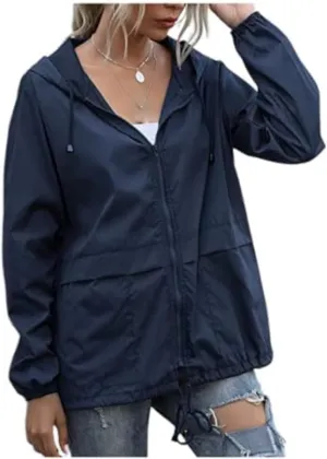 Women's Waterproof Rain Jacket Lightweight Hooded Raincoat for Hiking Travel Outdoor Windbreaker Travel Jacket (S-2XL)
