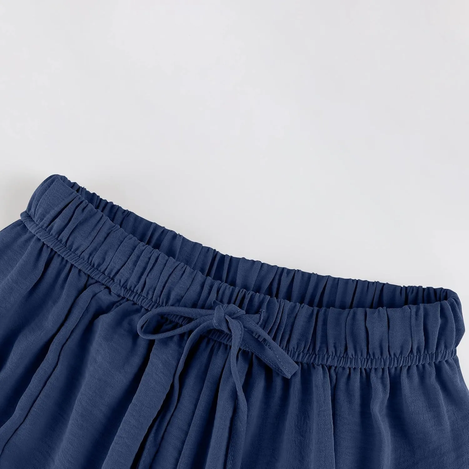 Women's Wide Leg Pants Comfy Casual Loose Fit Drawstring Flowy Summer Beach Palazzo Harem Pants with Pockets