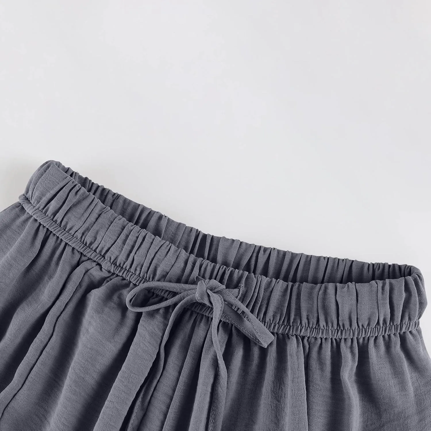 Women's Wide Leg Pants Comfy Casual Loose Fit Drawstring Flowy Summer Beach Palazzo Harem Pants with Pockets