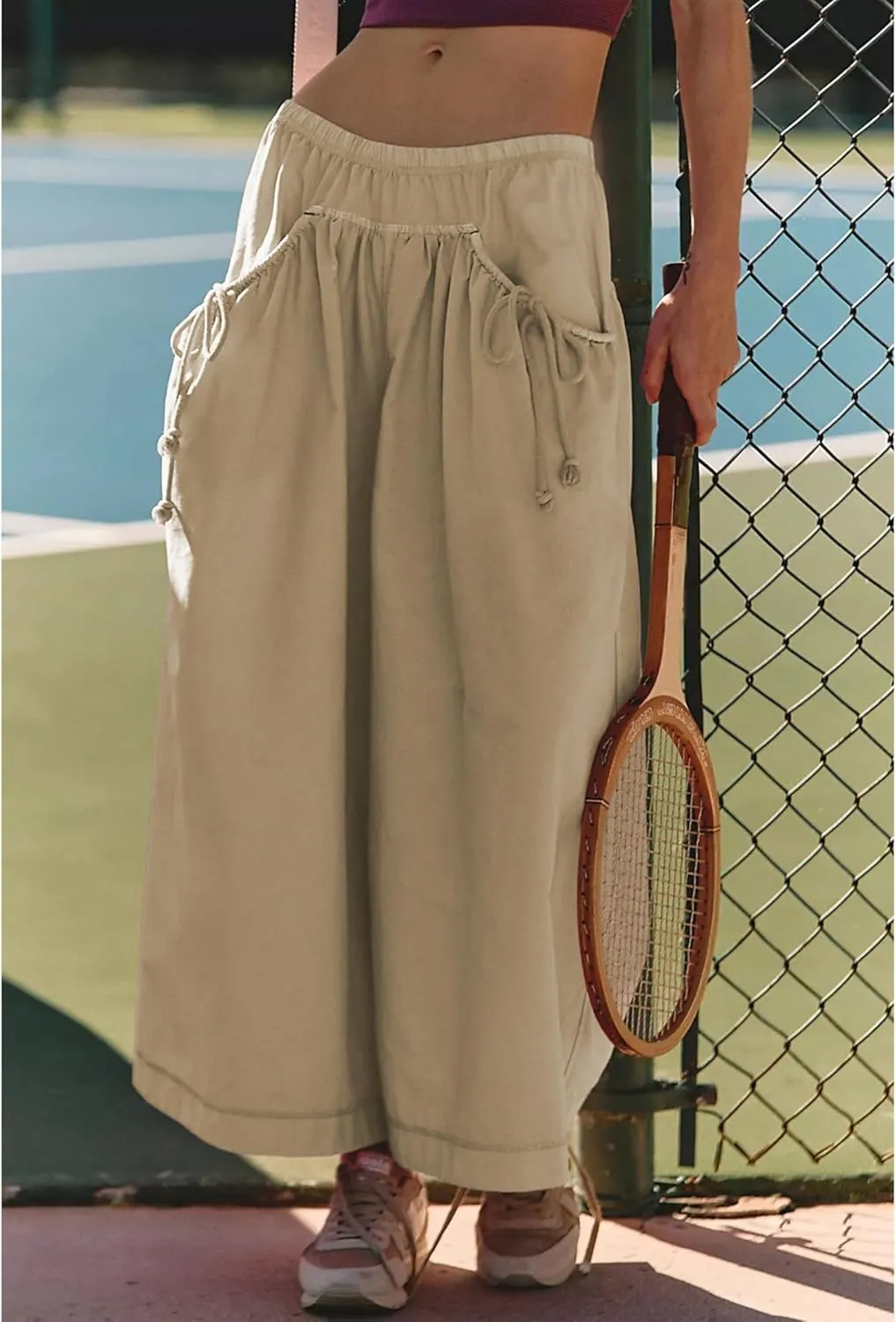 Women's Wide Leg Pants Comfy High Waisted Casual Loose Lounge Pants with Pockets