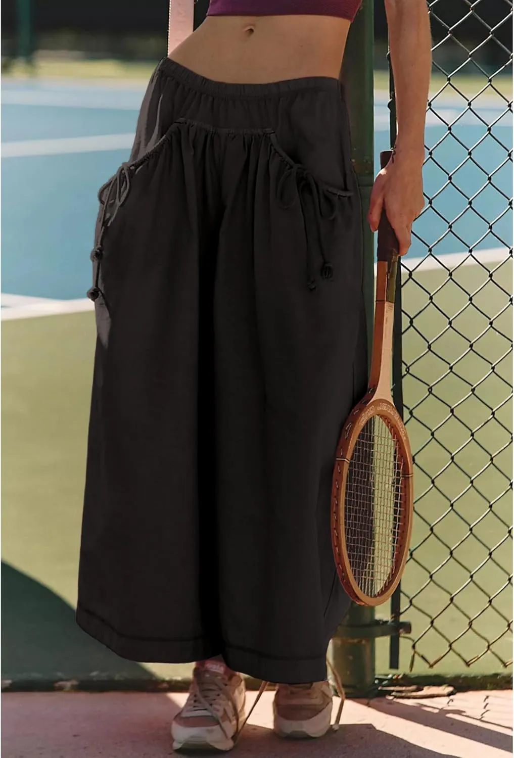 Women's Wide Leg Pants Comfy High Waisted Casual Loose Lounge Pants with Pockets