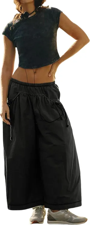 Women's Wide Leg Pants Comfy High Waisted Casual Loose Lounge Pants with Pockets