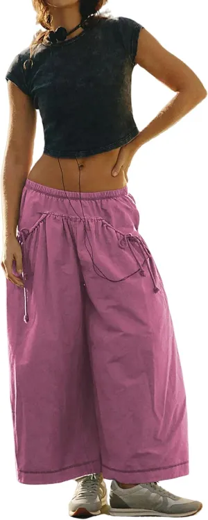 Women's Wide Leg Pants Comfy High Waisted Casual Loose Lounge Pants with Pockets