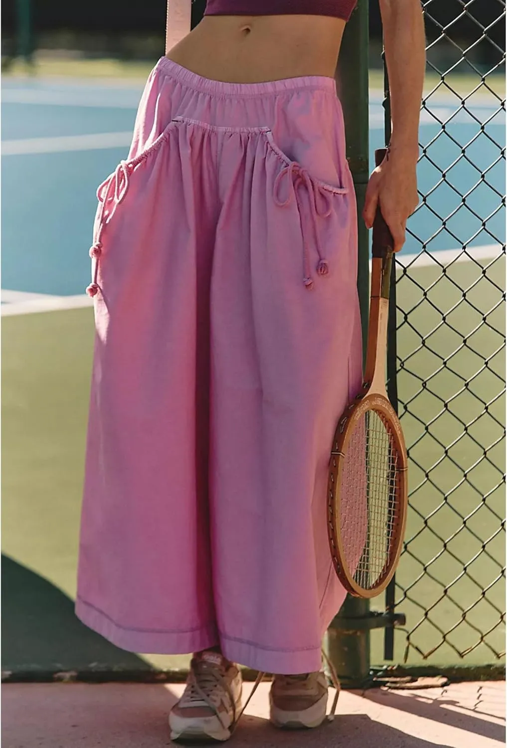 Women's Wide Leg Pants Comfy High Waisted Casual Loose Lounge Pants with Pockets