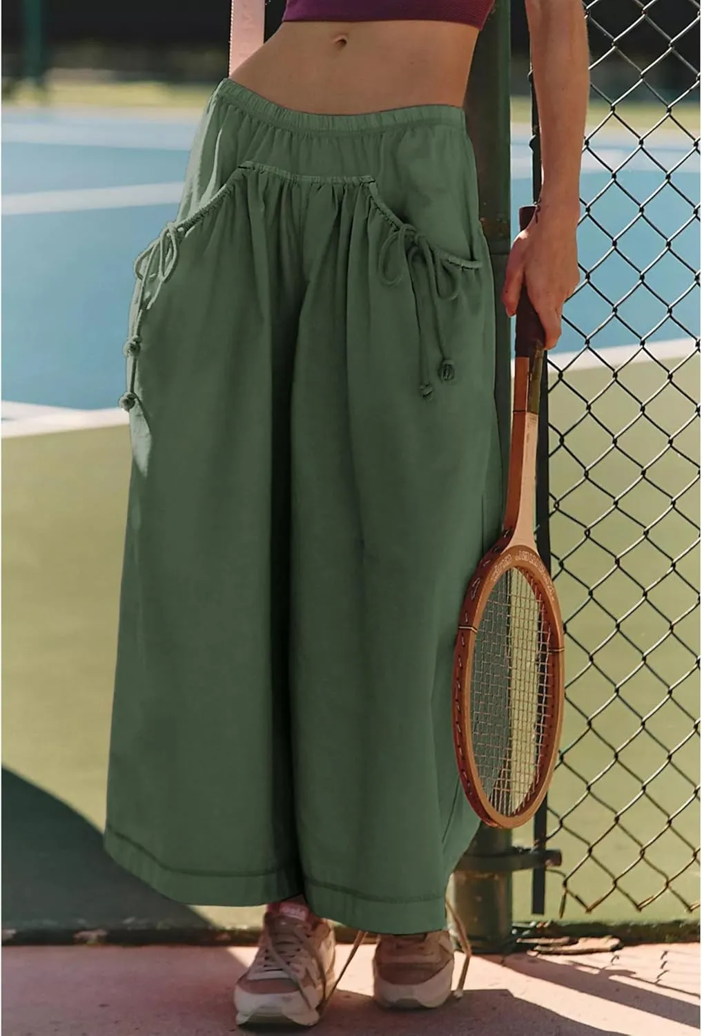 Women's Wide Leg Pants Comfy High Waisted Casual Loose Lounge Pants with Pockets