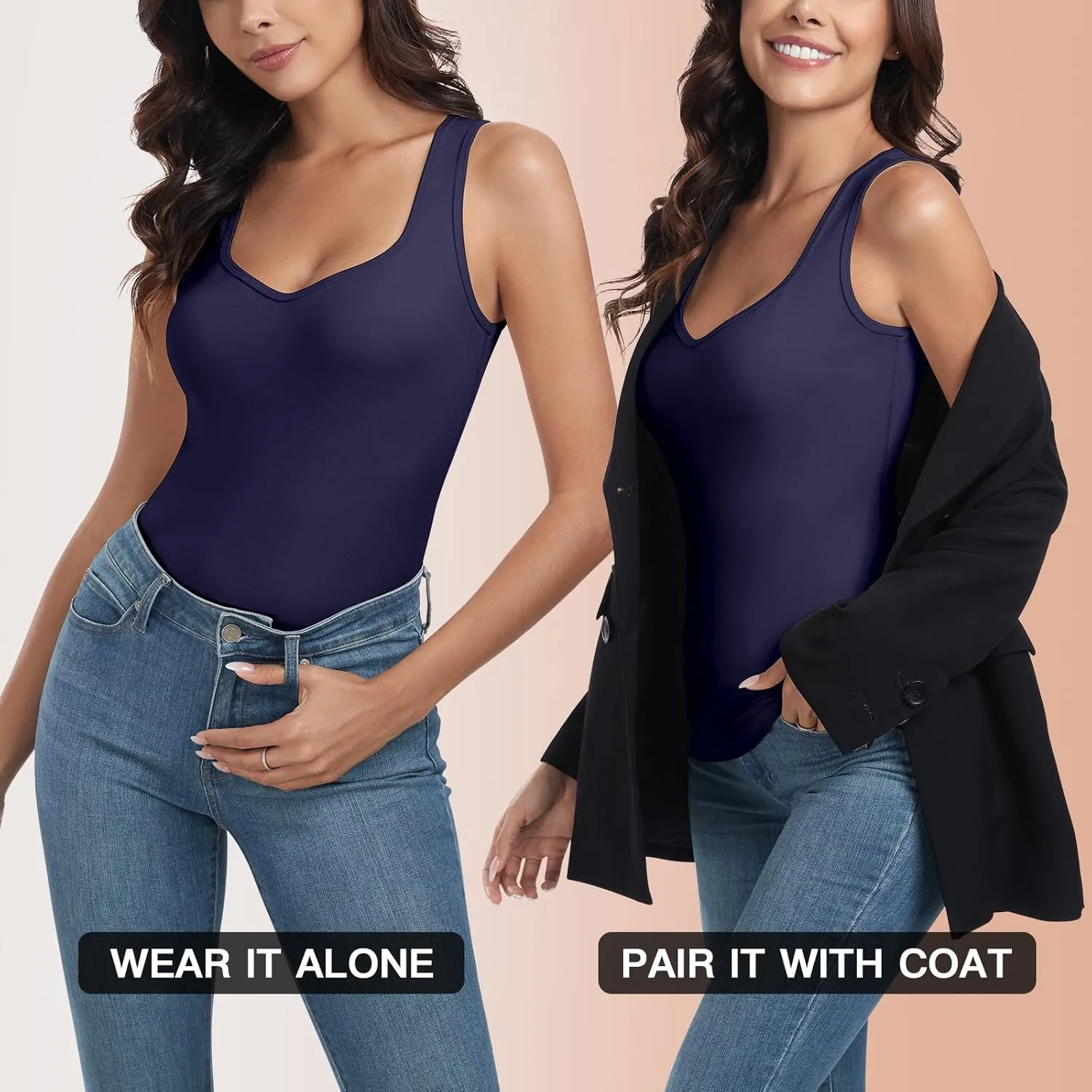 WOWENY Sleeveless Thermal Fleece Tank Top for Women Sweetheart Neck Camisole Warm Base Layer Cami Vest Underwear Tops
