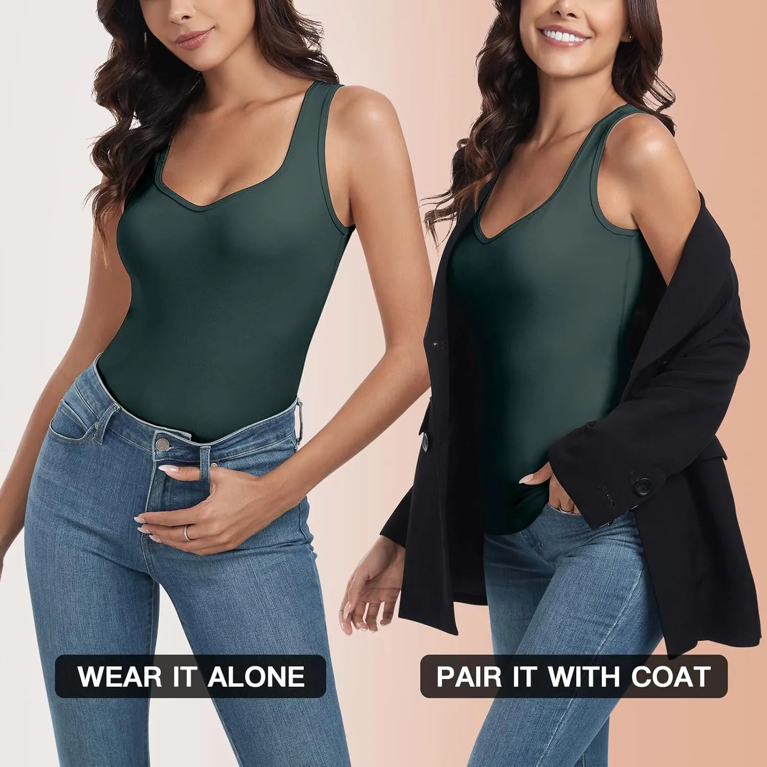 WOWENY Sleeveless Thermal Fleece Tank Top for Women Sweetheart Neck Camisole Warm Base Layer Cami Vest Underwear Tops