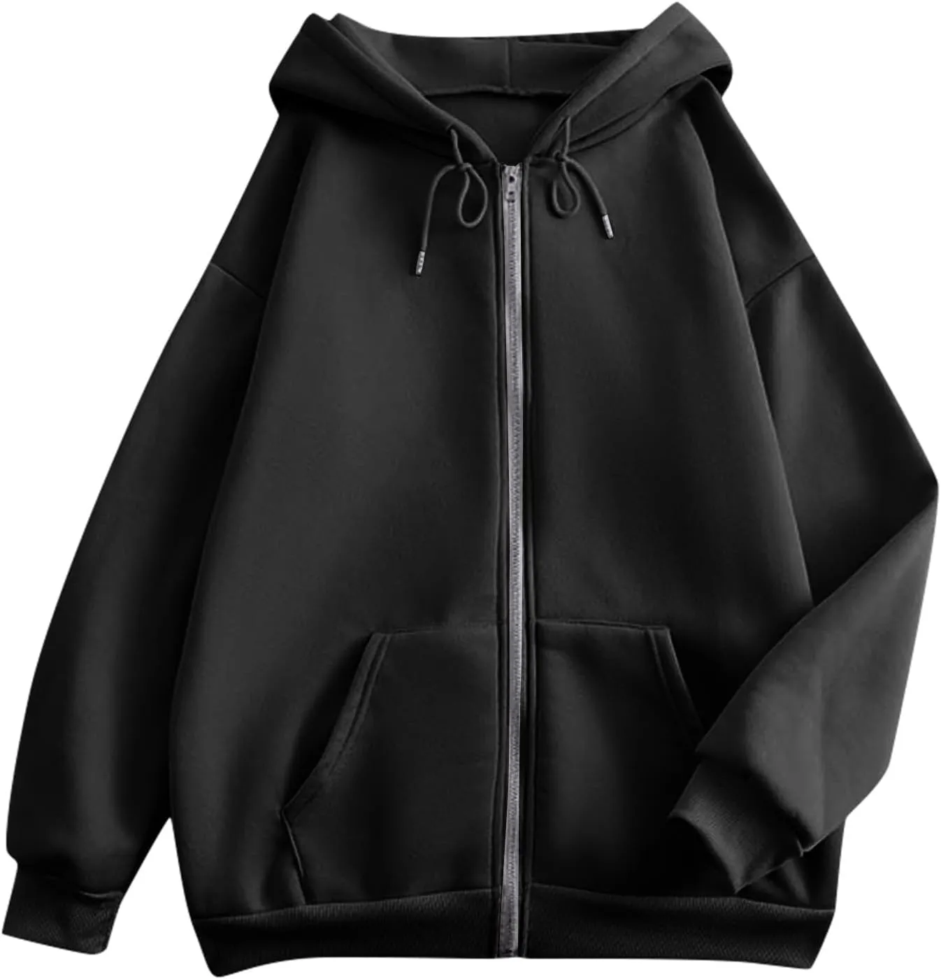 Zip Up Hoodie Women Long Sleeve Oversized Sweatshirts Y2K Jacket With Pockets 2024 Fall Outfits