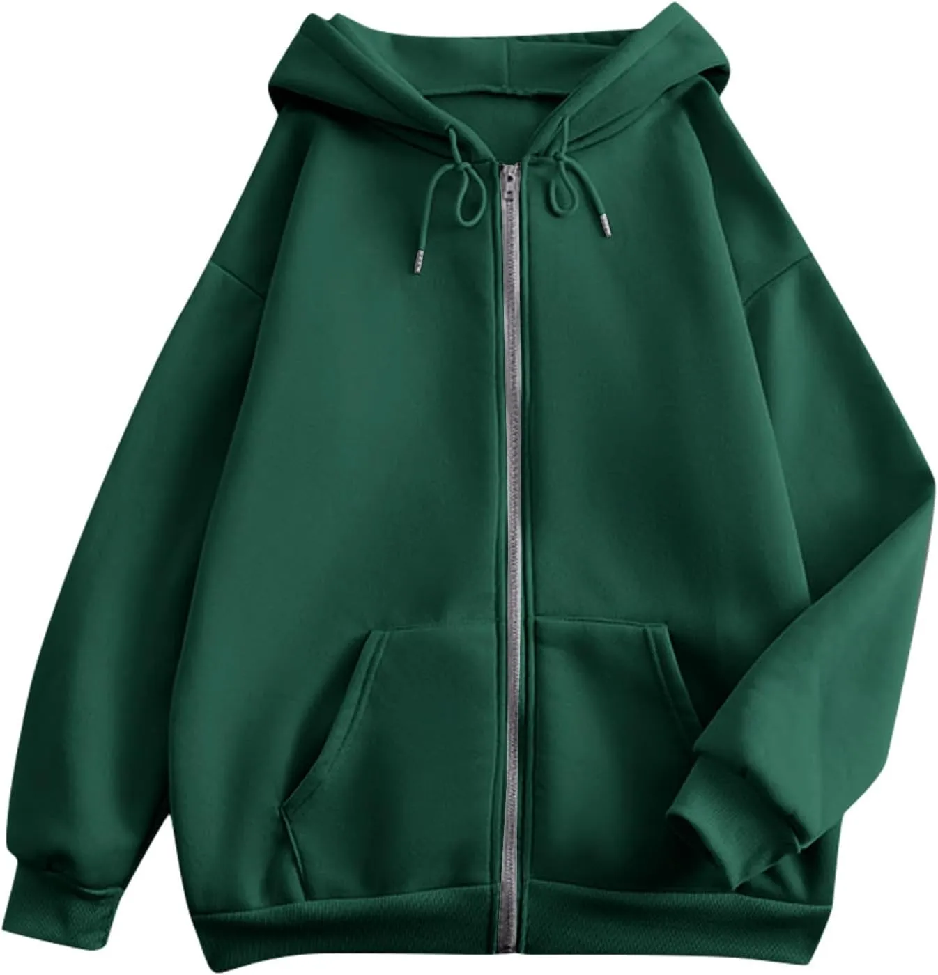 Zip Up Hoodies For Women Cropped Solid Color Sweatshirts Fall Outfits 2024 Long Sleeved Teen Girls Clothes